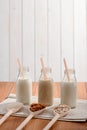 Bottles of lactose-free milk Royalty Free Stock Photo