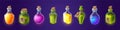 Bottles with magic potions and poisons