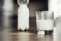 Bottles of Milk on a Doorstep Royalty Free Stock Photo