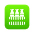 Bottles milk icon green vector