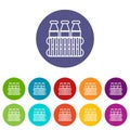 Bottles milk icons set vector color
