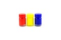 Bottles of primary color