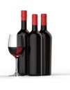 Bottles of red wine with glass Royalty Free Stock Photo
