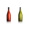 Bottles of rose and white wine, vector illustration