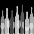 Bottles silhouette black