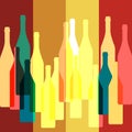 Bottles silhouette Vector background Royalty Free Stock Photo