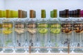 Bottles of Smirnoff vodka on a shelf in duty free shop airport Royalty Free Stock Photo