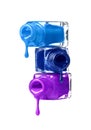 Bottles with spilled nail polish Royalty Free Stock Photo