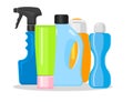 Bottles vector household chemicals supplies and cleaning housework plastic detergent liquid domestic fluid bottle