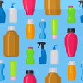 Bottles vector household chemicals supplies cleaning housework plastic detergent liquid domestic fluid bottle cleaner Royalty Free Stock Photo