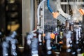 Bottles washing after filling Royalty Free Stock Photo