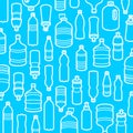 Bottles water background, pattern set. Collection icon bottles water. Vector