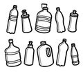 Bottles water set. Collection icon bottles water. Vector