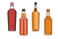 Bottles of whiskies, cognac and wine