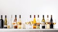 bottles white wine background Royalty Free Stock Photo