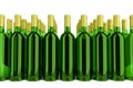 Bottles of white wine isolated on white