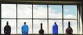 Bottles in the window Royalty Free Stock Photo