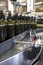 Bottles of wine in a bottling plant
