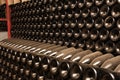 Bottles in wine cellar Royalty Free Stock Photo