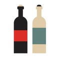 Bottles of wine geometric illustration isolated on background