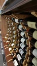 Bottles of quality wine on display for sale