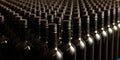 Bottles of wine in winecellar redy for packing and delivery Royalty Free Stock Photo