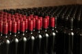 Bottles of wine in winecellar redy for packing and delivery Royalty Free Stock Photo