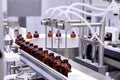 Bottling and packaging of sterile medical products. Machine after validation of sterile liquids. Manufacture of pharmaceuticals.La Royalty Free Stock Photo