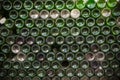 Bottom of the bottle texture. Glass,Dirty empty wine bottles close-up,Bottom of green bottle pattern background Royalty Free Stock Photo