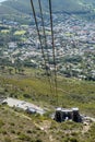 Bottom cableway building on Table Mountain seen from cable car Royalty Free Stock Photo