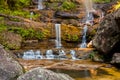 Bottom cascades of Wentworth Falls, Blue Mountain National Park, New South Wales, NSW, Australia