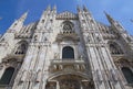 Bottom facade of the cathedral of Milan, Italy