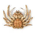 Bottom of a fresh raw female spider crab