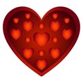 Volumetric red love heart