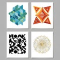 The bottom left contains an abstract black and white typographic composition Royalty Free Stock Photo