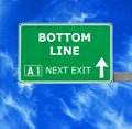 BOTTOM LINE road sign against clear blue sky Royalty Free Stock Photo