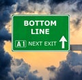 BOTTOM LINE road sign against clear blue sky Royalty Free Stock Photo