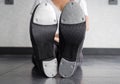 Bottom of my tap shoes making rhythms Royalty Free Stock Photo