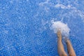 Little feet splashing water at the pool. Royalty Free Stock Photo