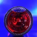 Bottom of a red sparkling wine bottle Royalty Free Stock Photo