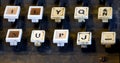 Bottom Row of Linotype Keys