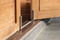 Bottom running bifold system is installed on the floor Royalty Free Stock Photo