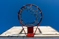 Bottom-up view of the basketball hoop Royalty Free Stock Photo