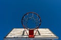 bottom-up view of the basketball hoop Royalty Free Stock Photo