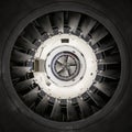 Bottom up view of a Kaplan turbine and guide vanes Royalty Free Stock Photo