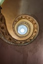 Bottom view of the ancient spiral staircase, Cathedral de Santa Maria la Real, Pamplona