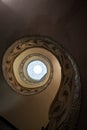Bottom view of the ancient spiral staircase, Cathedral de Santa Maria la Real, Pamplona