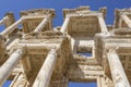 Bottom view of the ancient theater building with columns. Celsus Library in Ephesus - Selcuk, Turkey Royalty Free Stock Photo