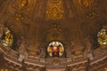 bottom view of beautiful ancient Berliner Dom ceiling in Berlin, Germany Royalty Free Stock Photo