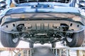 Bottom view of chassis pickup car. Royalty Free Stock Photo